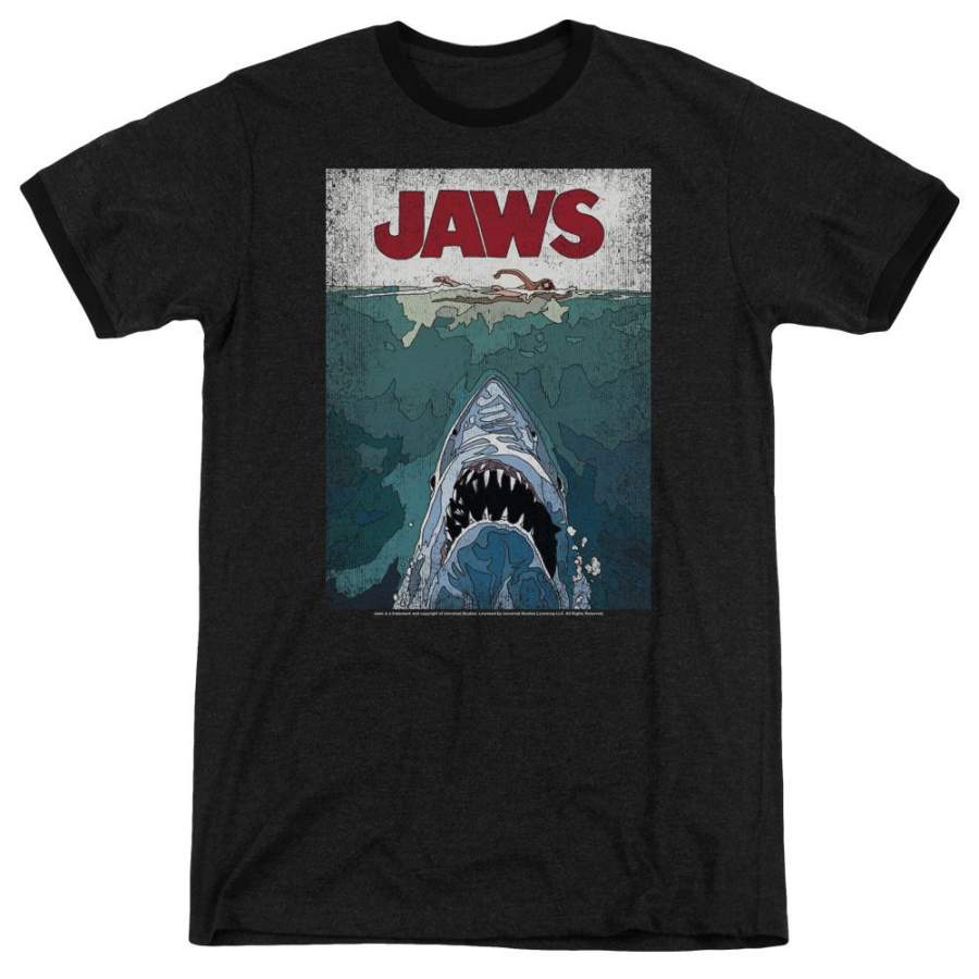 Jaws - Lined Poster Adult Heather - Poster Art Design