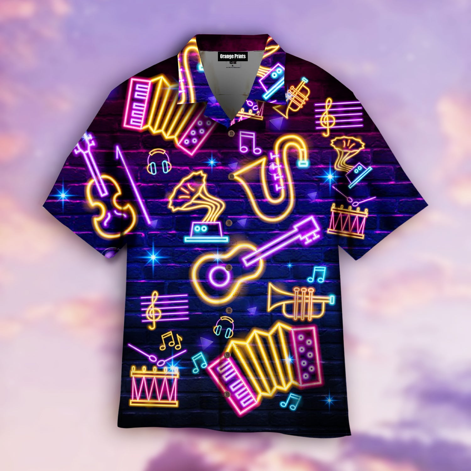 Neon Musical Instrument Hawaii Shirt For Men Women Adult Ha1987