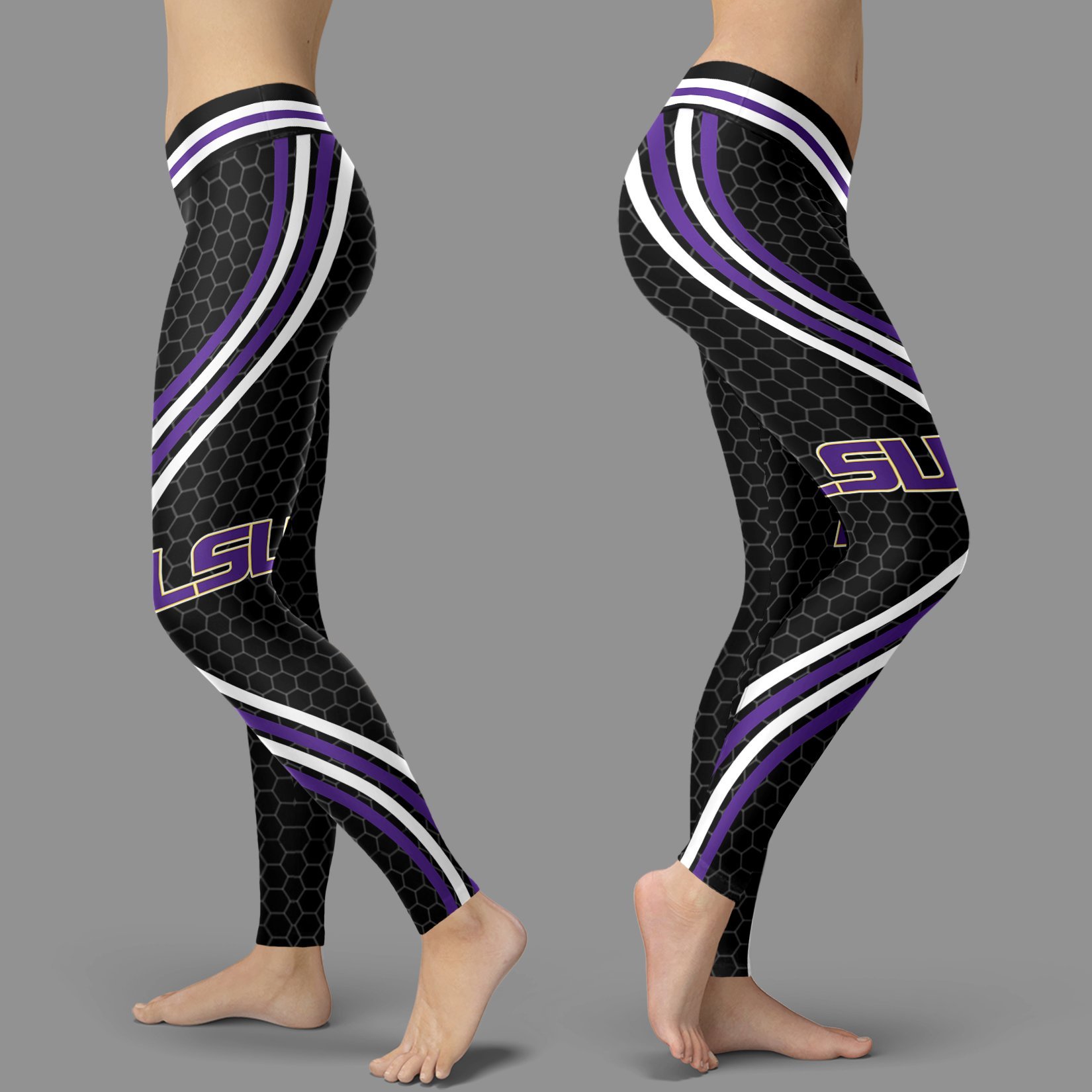 Black Curve LSU Tigers Leggings