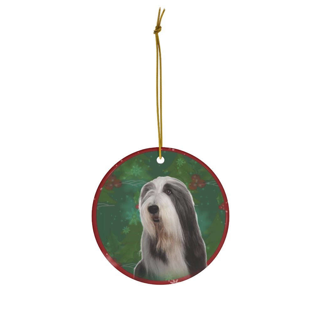 Bearded Collie Design Ceramic Christmas Ornaments – Jillnjacks Exclusive