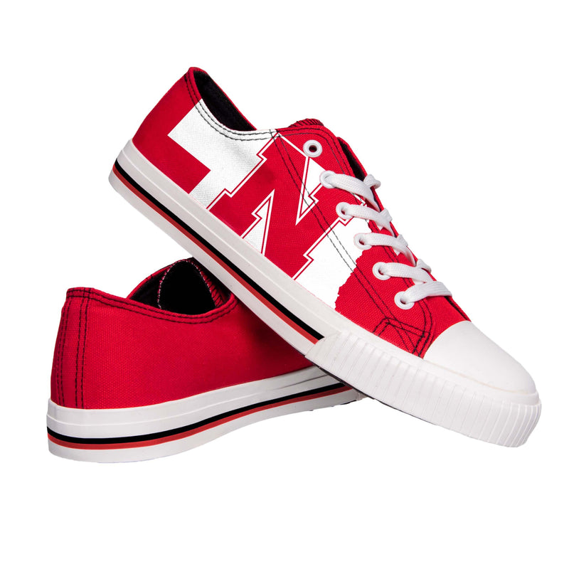 Nebraska Cornhuskers NCAA Mens Low Top Big Logo Canvas Shoes