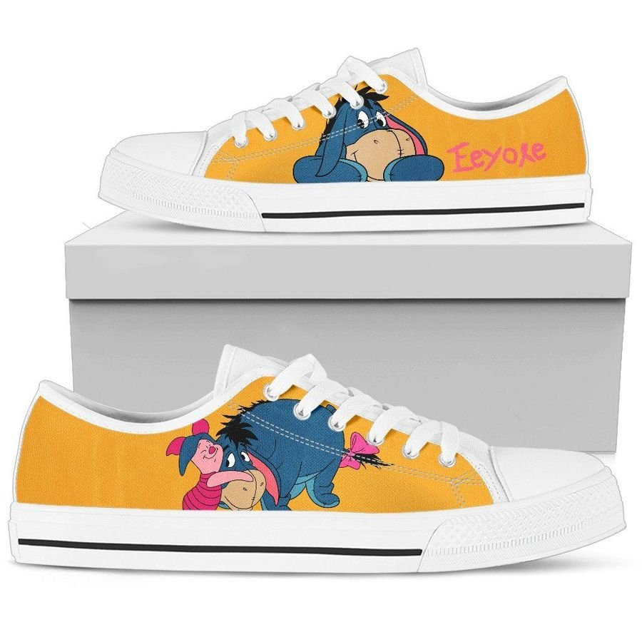 Eeyore And Piglet Cartoon Winnie 1 The Pooh For Man And Women Gift For Fan Low Top Leather Shoes Sneakers