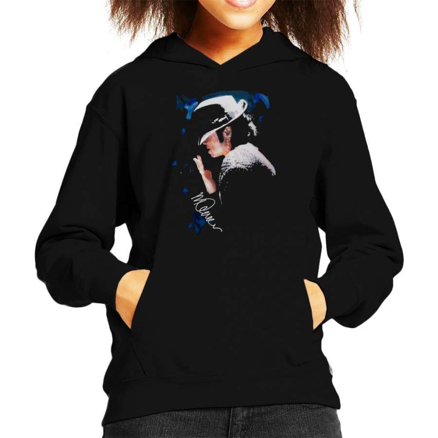 Sidney Maurer Original Portrait Of Michael Jackson Tipped Hat Kid’s Hooded Sweatshirt