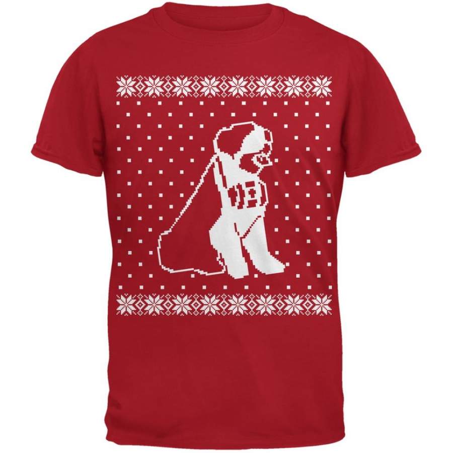 Big Saint Bernard Ugly Christmas Sweater Red Adult T-Shirt