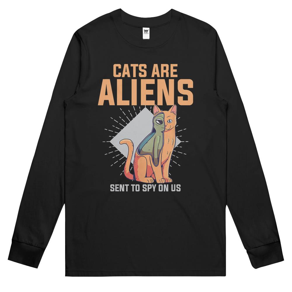 Ailen Shirt, Ufo Shirt, Ufo Long Sleeve T Shirts, Ufo Tee Shirt, Long Sleeve T Shirts Ufo, Cats Are Alien Funny Pet Animal Lover Ufo Believer Tee Long Sleeve T Shirts