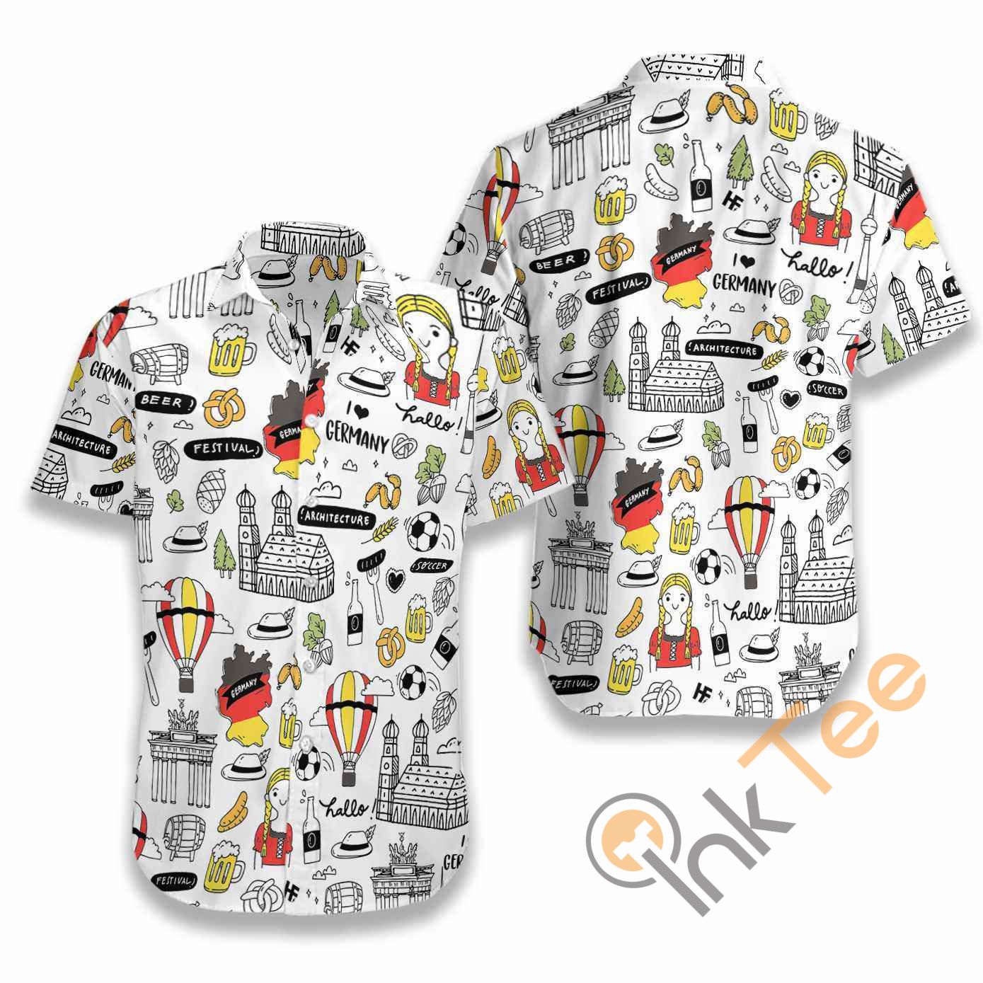 I Love Germany Doodle Hawaii Shirts Ha38053