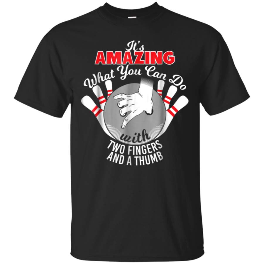 AGR Amazing Two Fingers And A Thumb T-Shirt – Funny Bowling Pun