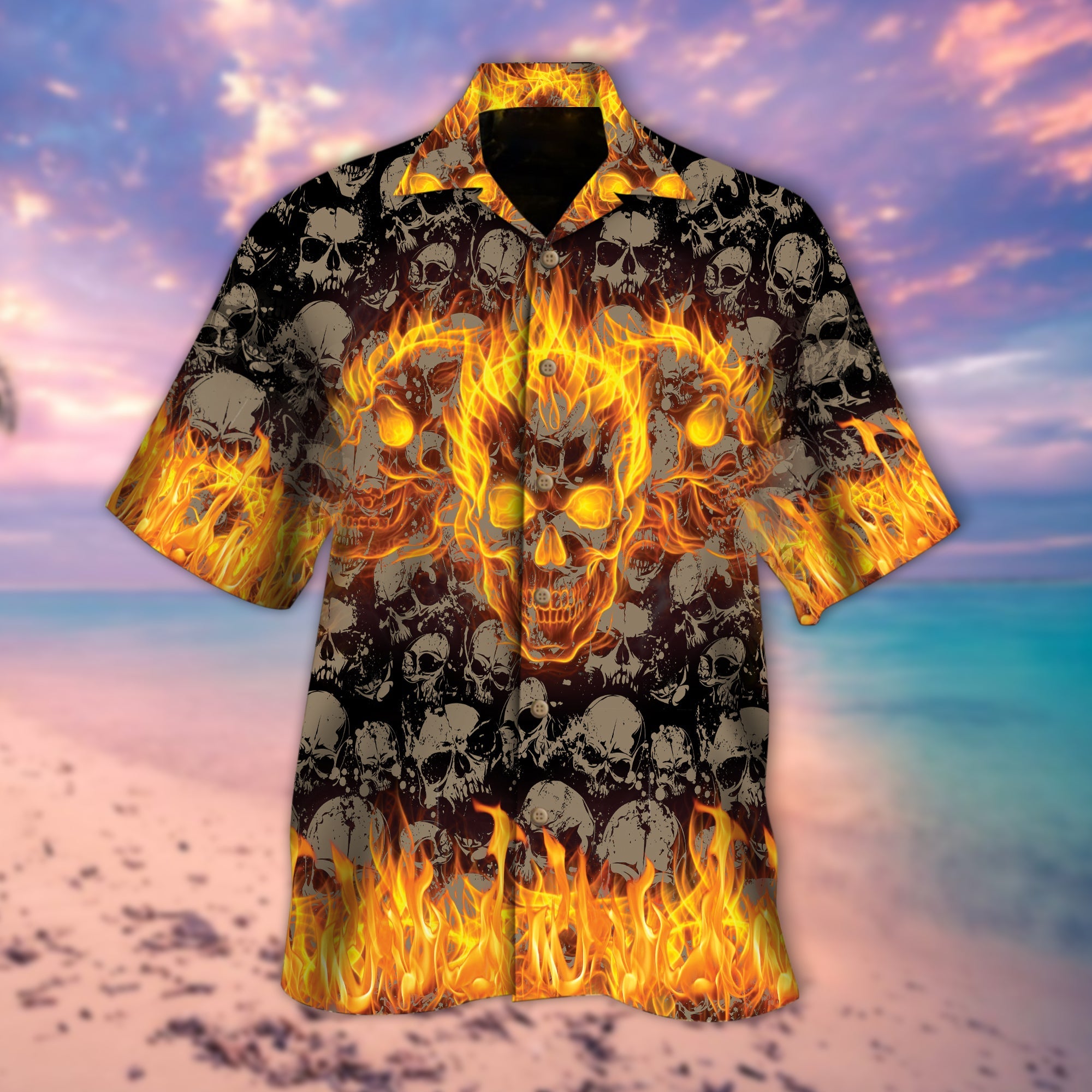 Fire Skull Hawaii Lover Hawaii Shirt For Men Women Ha36296