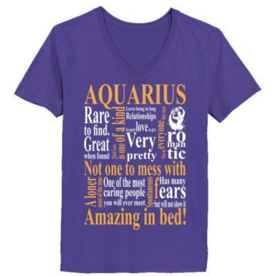 AGR Aquarius Rare To Find Great When Found Not One To Mess With Amazing In Bed – Ladies’ V-Neck T-Shirt