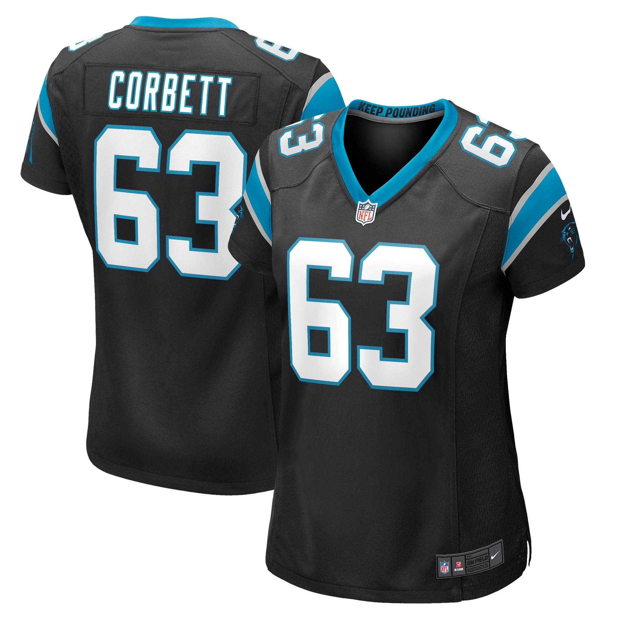 Austin Corbett Carolina Panthers Womens Game Jersey – Black NFL