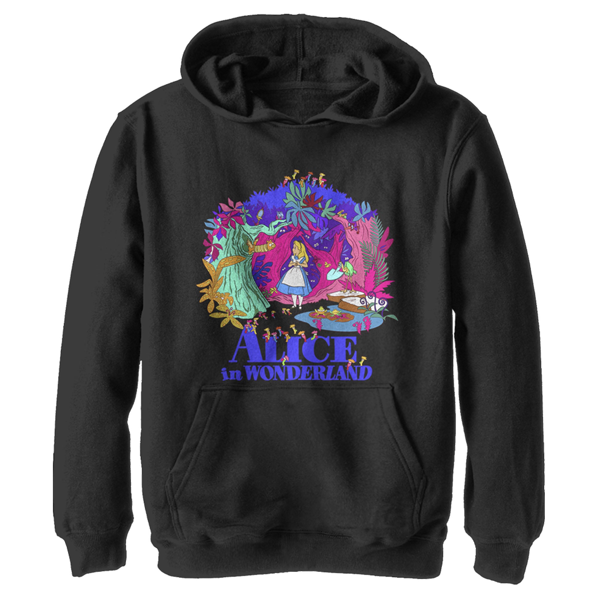 Boy’S Alice In Wonderland Alice In Colorful Scary Forest Pull Over Hoodie