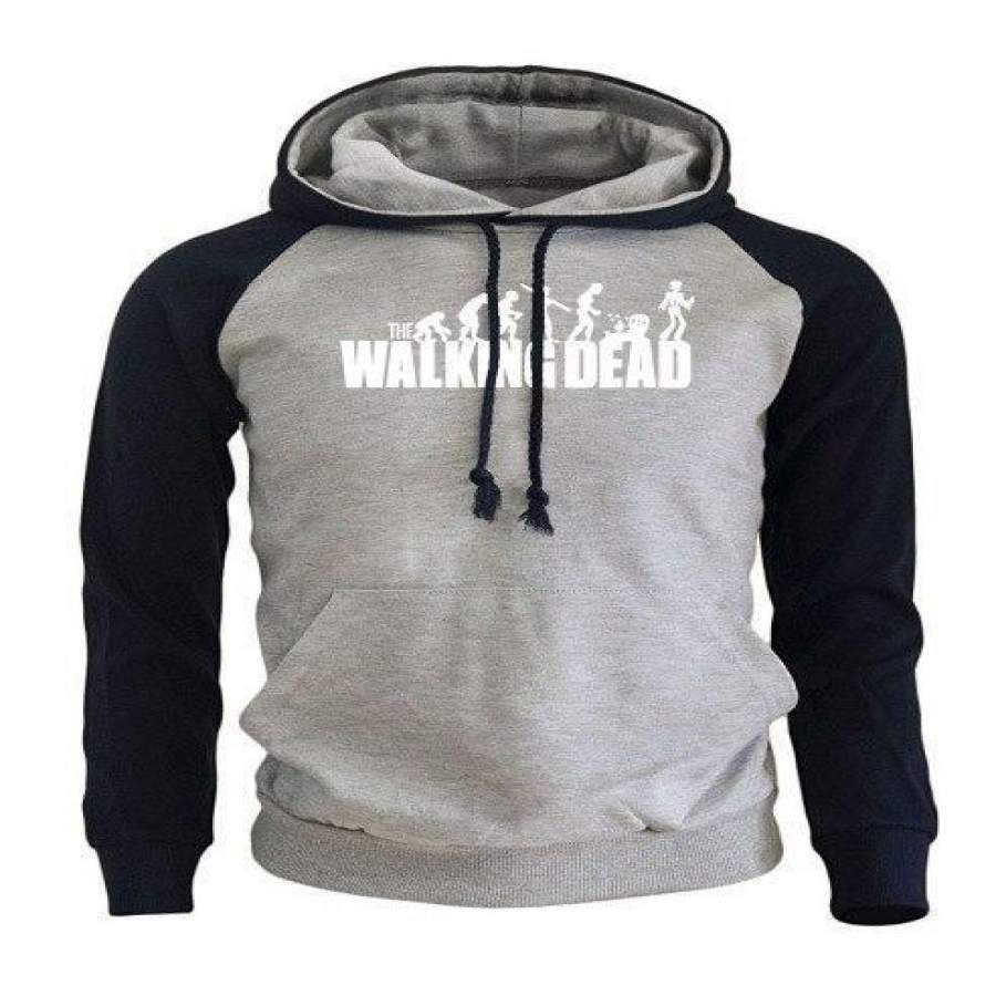 Fashion Men Hoody 2018 New Style Raglan Sweatshirt With Hat Print Hipster WALKING DEAD Harajuku Men’s Sportswear Hoodie Pullover