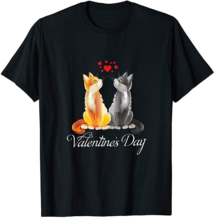 Valentines Day Animal cats hearts T-Shirt