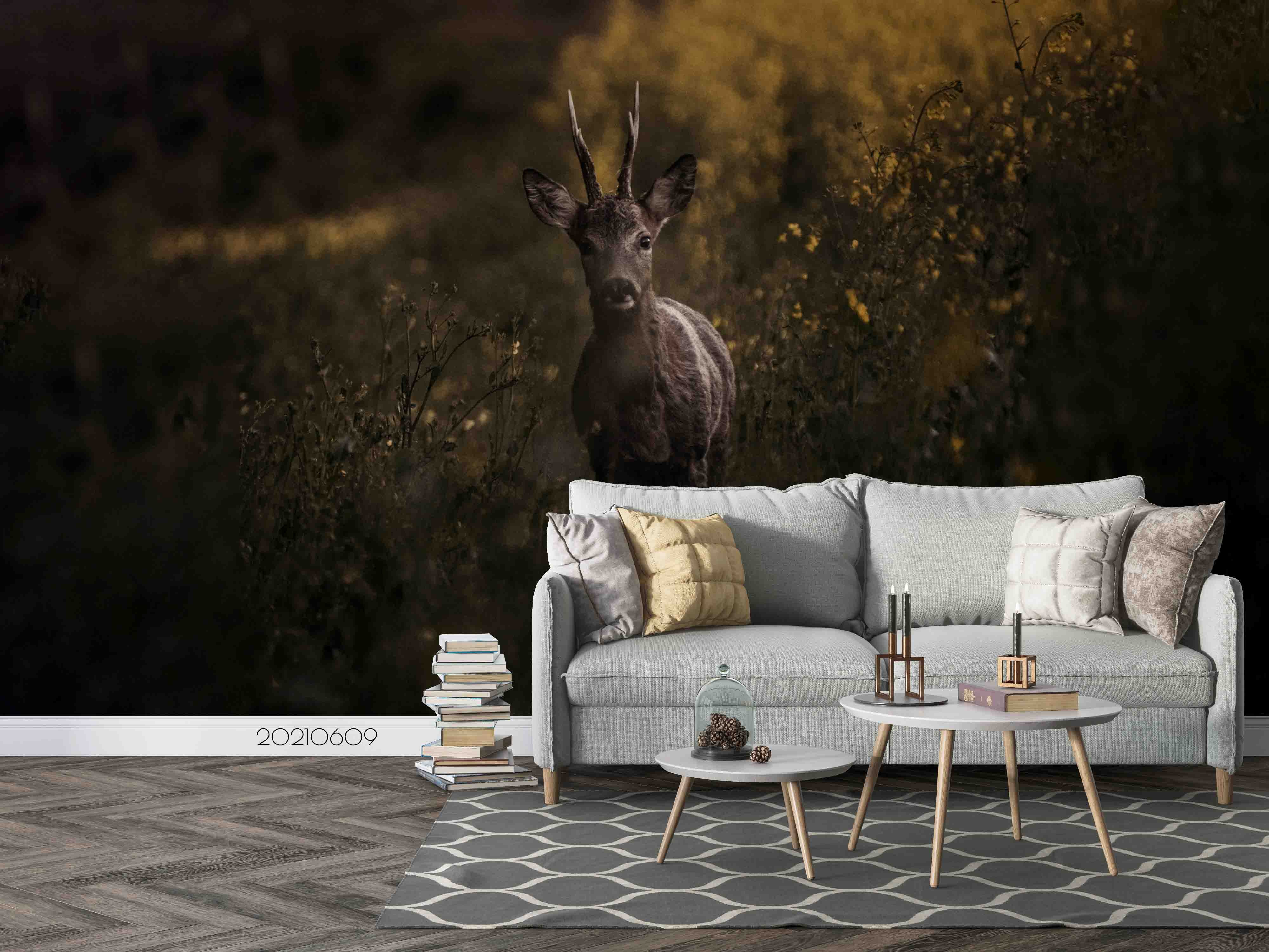 3D Africa Grassland Animal Antelope Dusk Wall Mural Wallpaper Sww1665