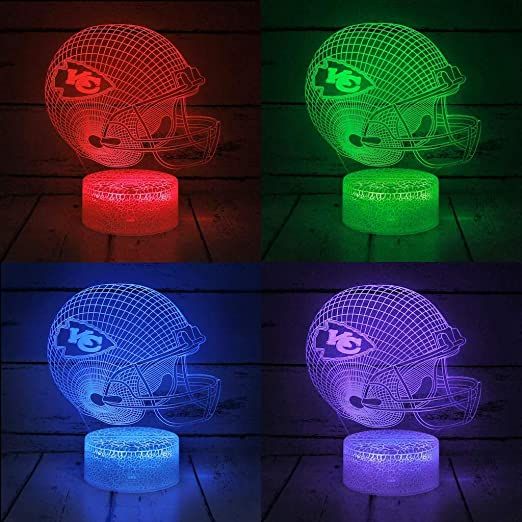 Kansas City Chiefs 3D Night Light with 7 Colors and Touch Sensor