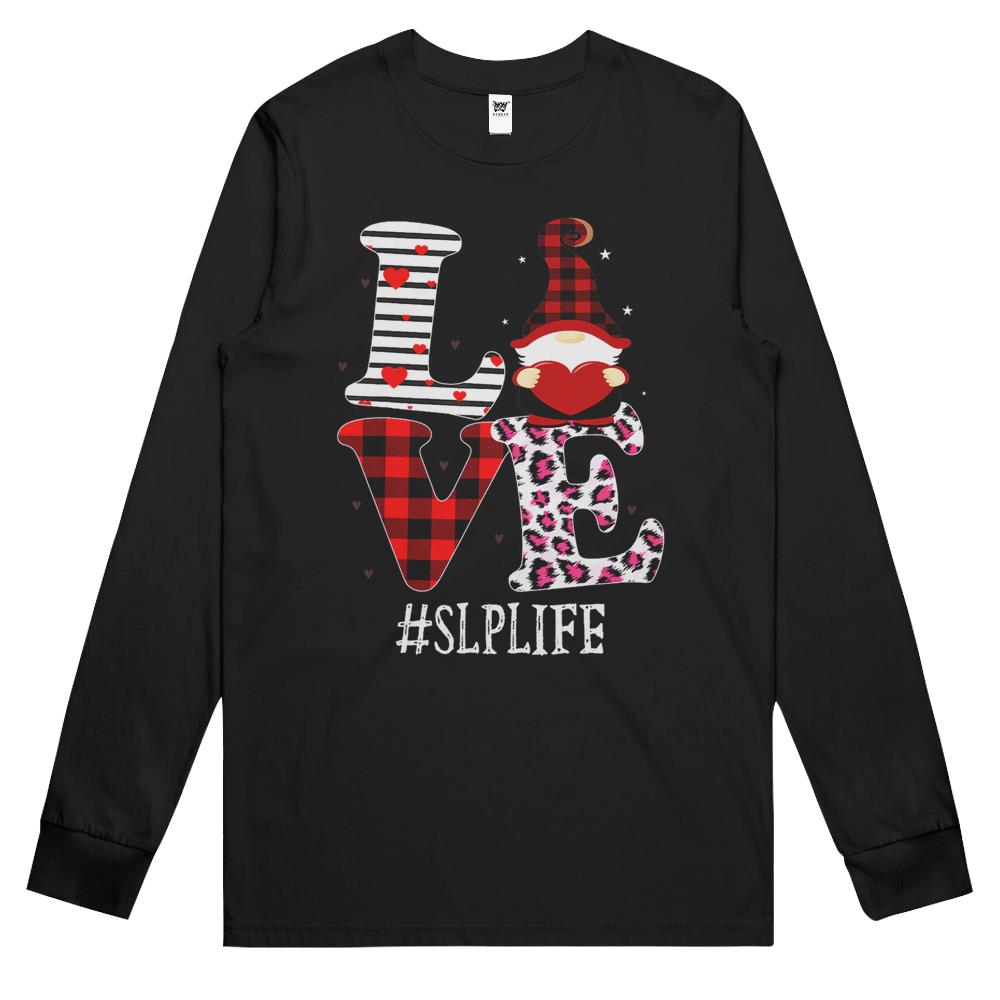 Slp Love Women Leopard Red Plaid Appreciation Valentine Long Sleeve T Shirts