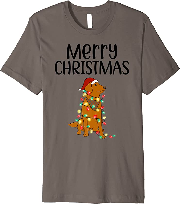 Dog Christmas Funny Dog Merry Christmas Santa Hat Puppy Xmas Premium T-Shirt