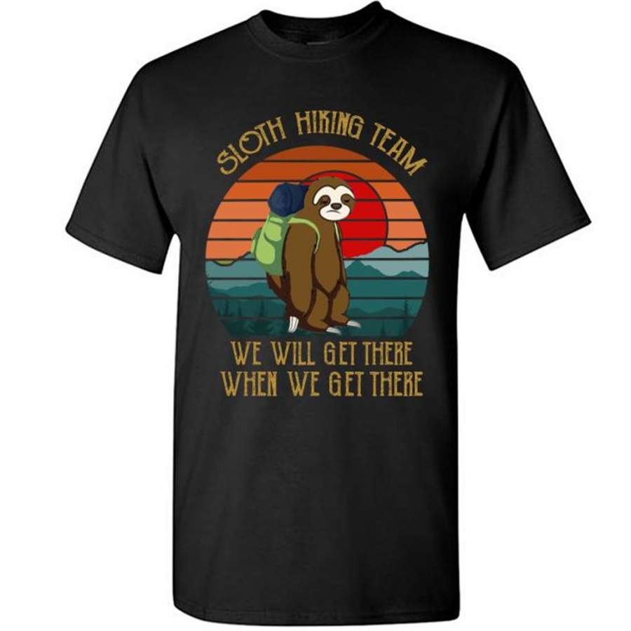 Sloth Hiking Team We Will Get There When We Get There, Classic Sunset Vintage – Gildan Short Sleeve Shirt