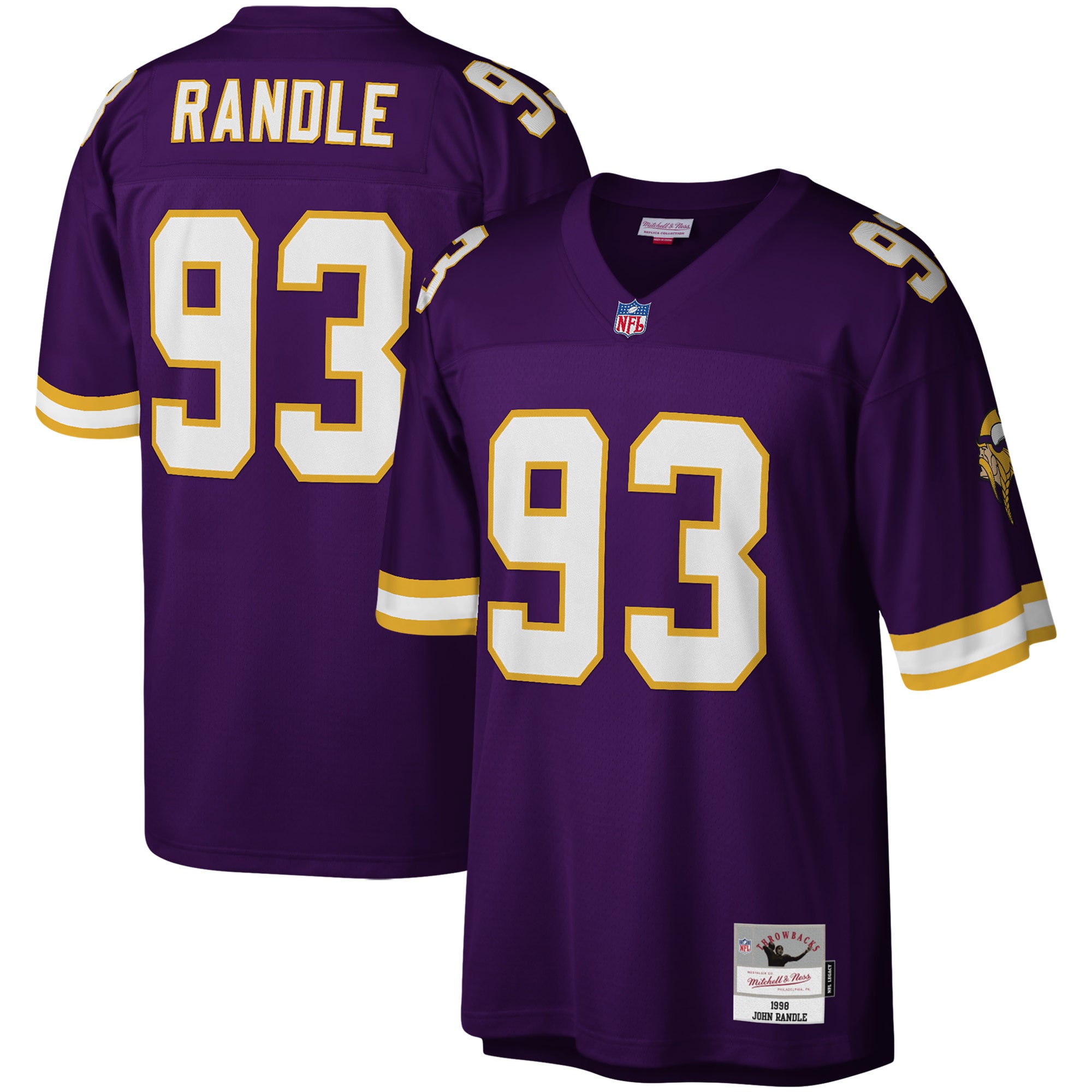 Men’s Minnesota Vikings John Randle Mitchell & Ness Purple Legacy Jersey