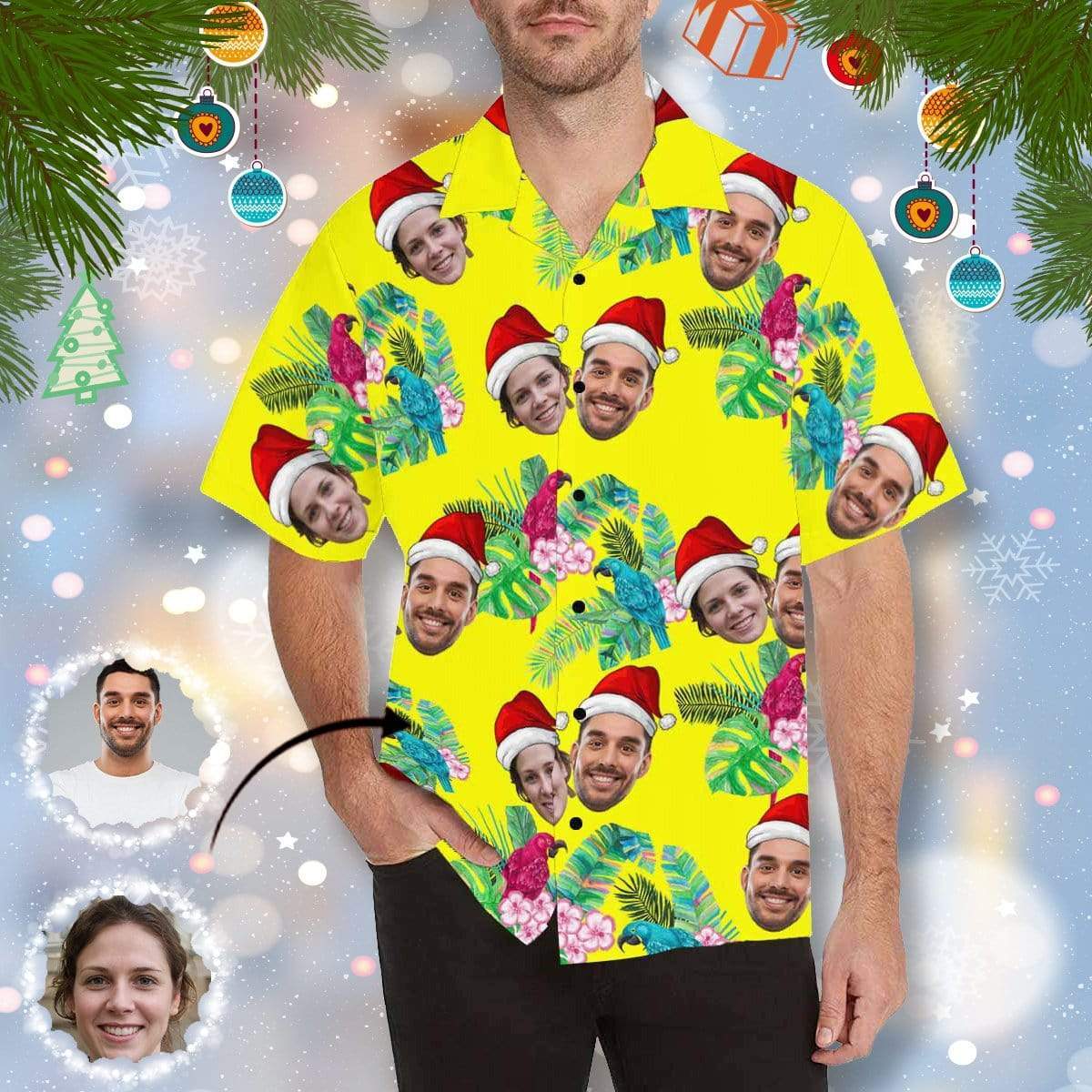 Custom Face Christmas Lover All Over Print Hawaii Shirt Ha60976