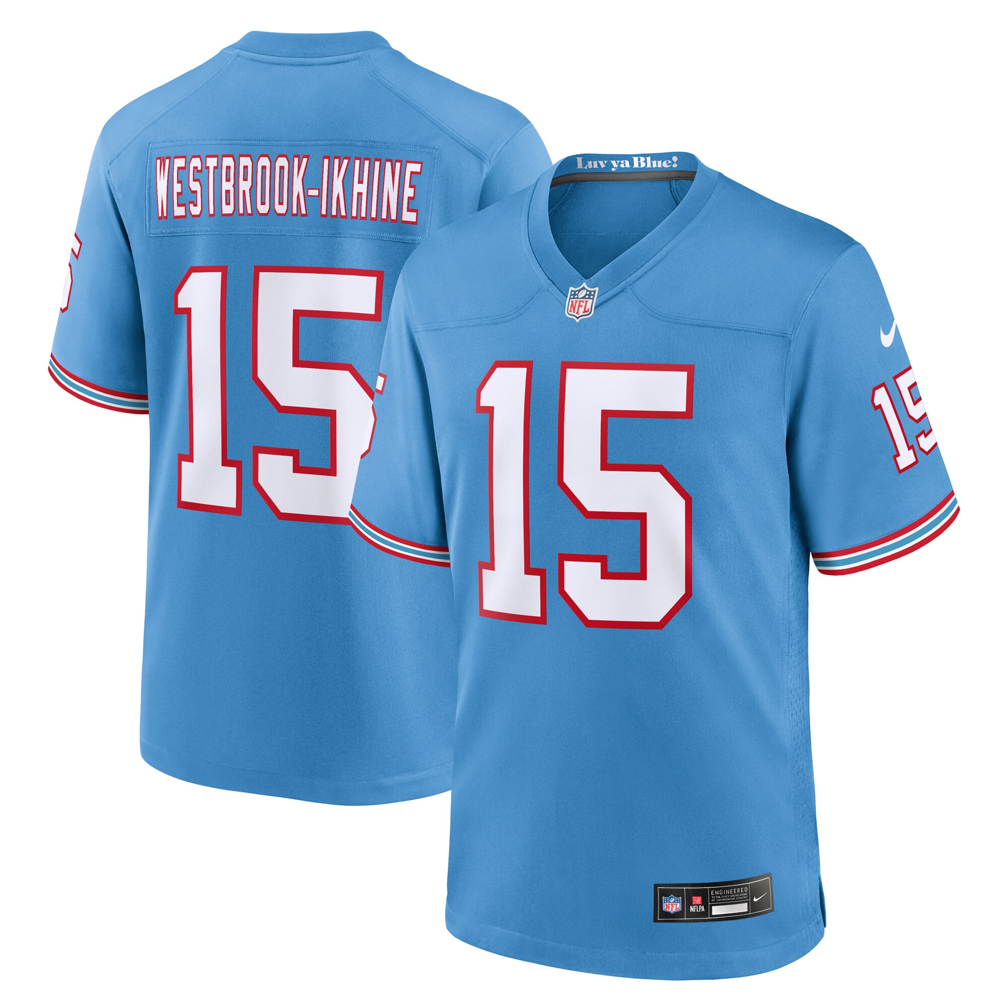 Nick Westbrook-Ikhine Tennessee Titans Oilers Throwback Player Game Jersey – Light Blue