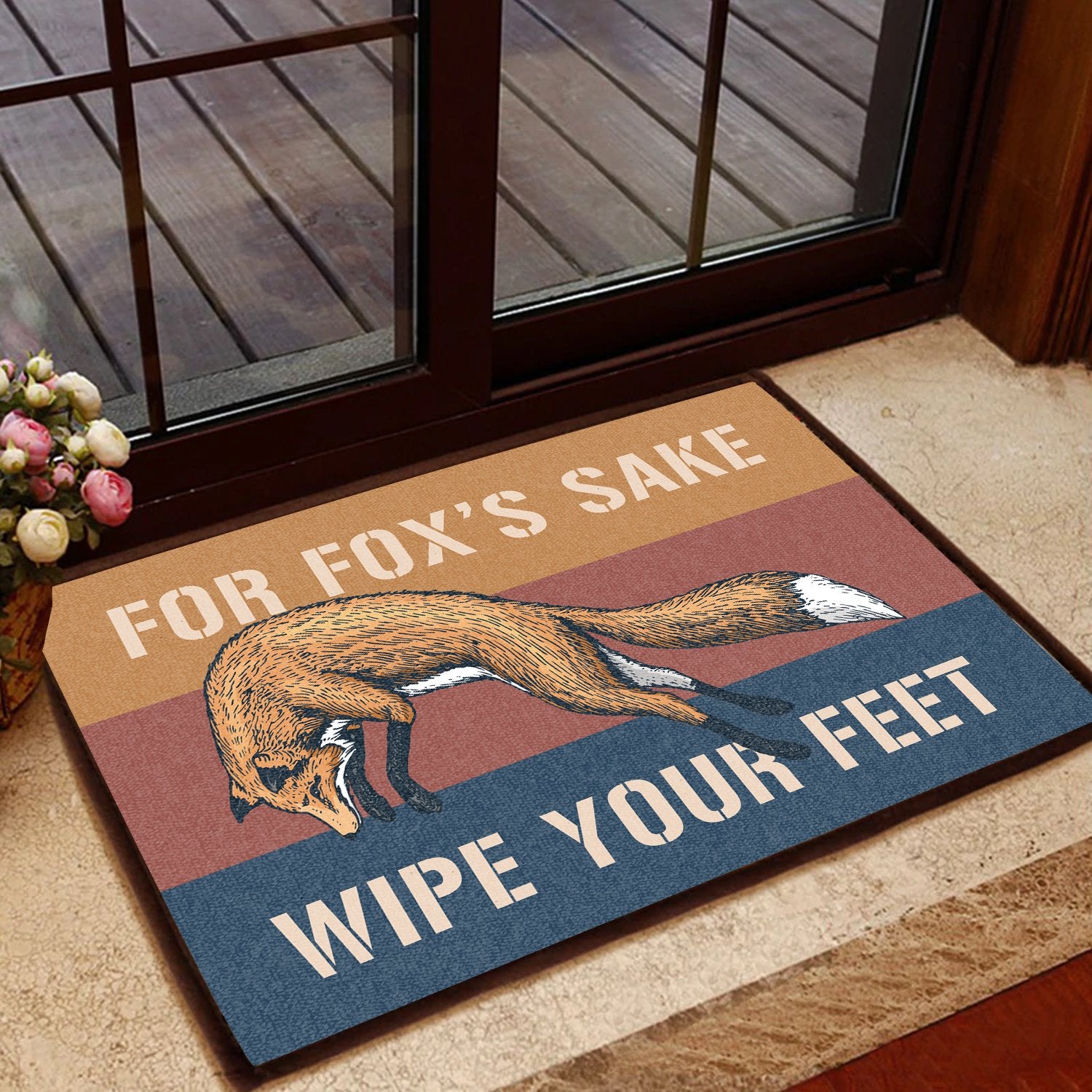 For Foxs Sake Wipe Your Feet All Over Printing Doormat Pre2225