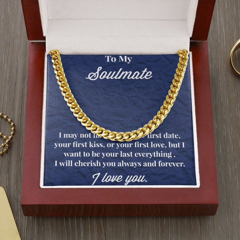 Valentines Day Gifts For Him, Cuban Necklace For Boyfriend/ Husband, Cherish You