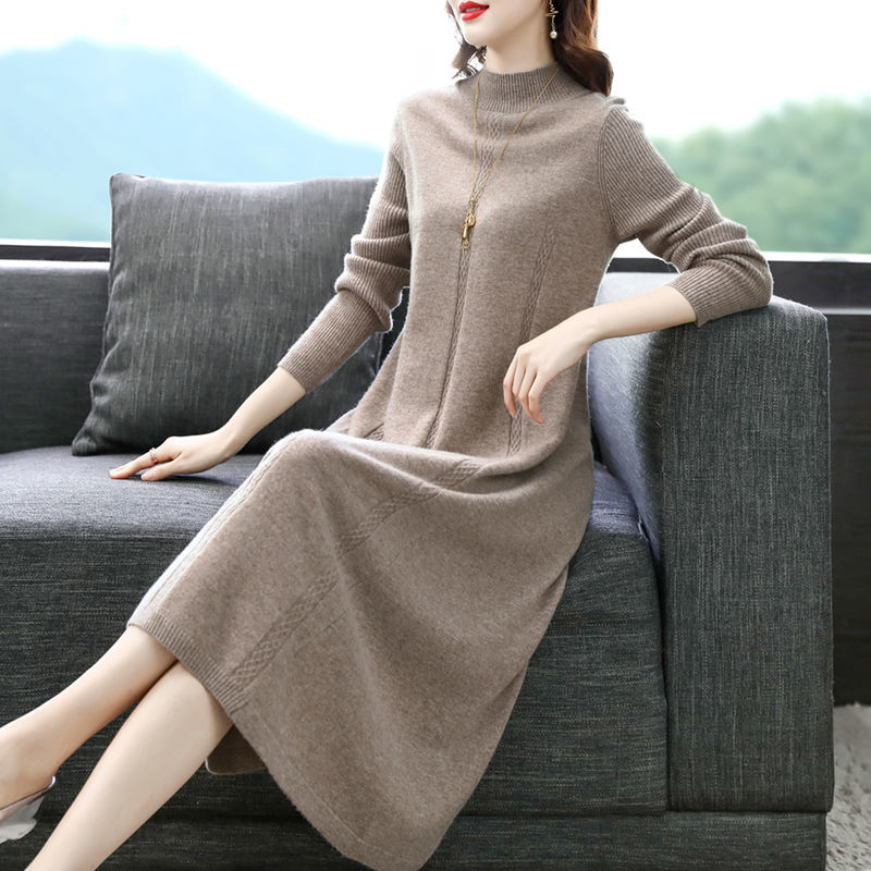 Bodycon Dress Women Elegant Korean Fashion Casual Dresses Ladies Vintage Women’s Woman Autumn Winter 2021 Midi Tight Knitted alx