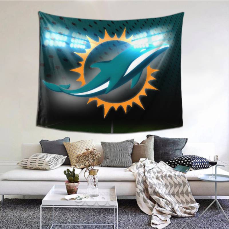 Durable Miami Dolphins Tapestry -151100 For Beach Shawl Scarf Blanket