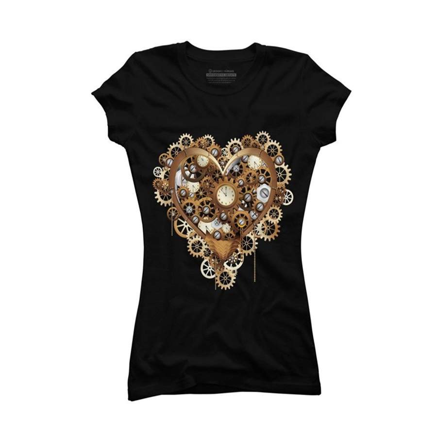 Creative Personality Of Women’S T-Shirt Steampunk Heart Love Vintage Juniors’ Graphic T Shirt Women Funny T Shirts