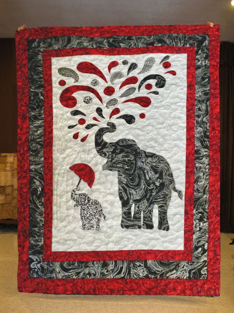 Mother And Child Elephant Quilt Blanket 11