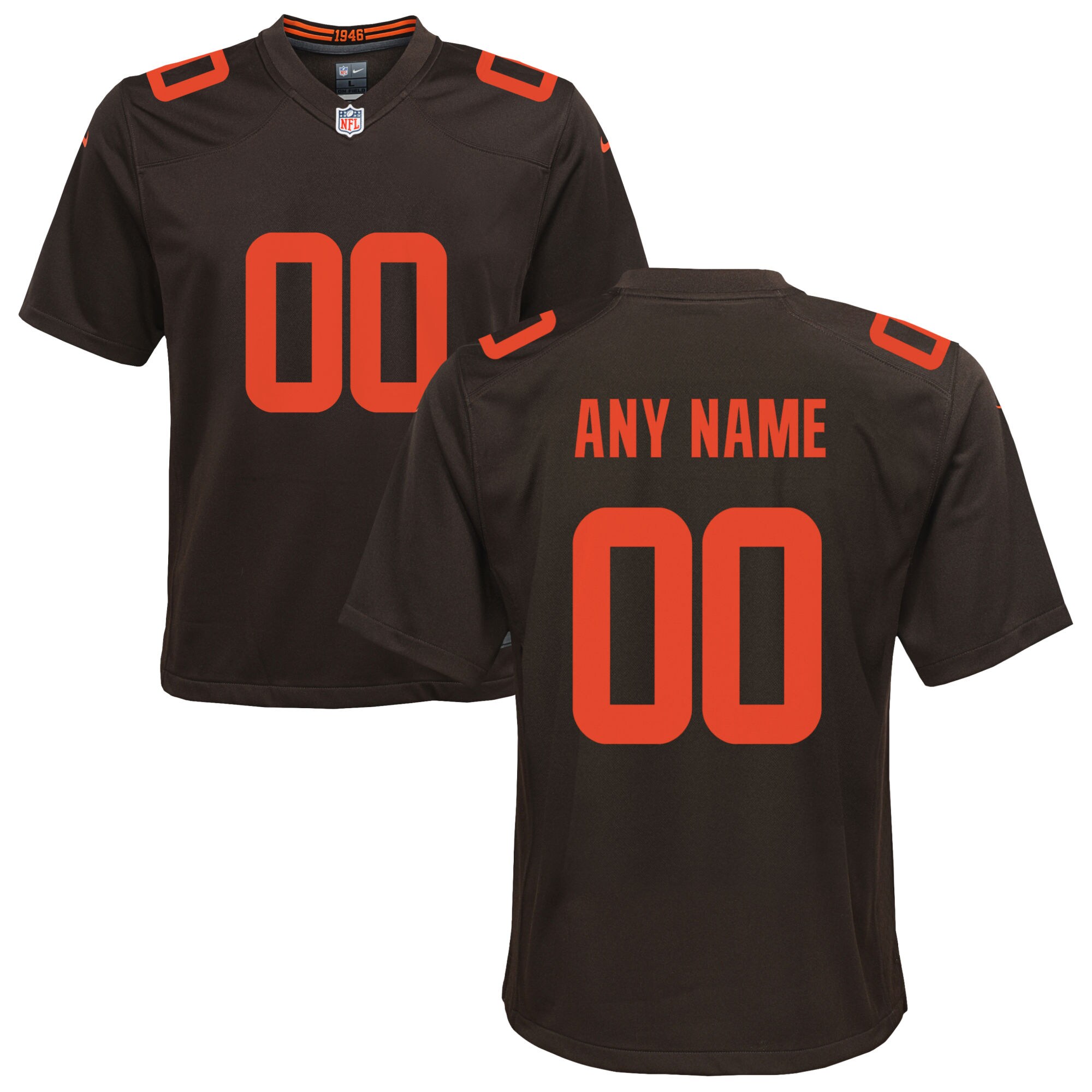 Youth Cleveland Browns Brown Alternate Custom Game Jersey