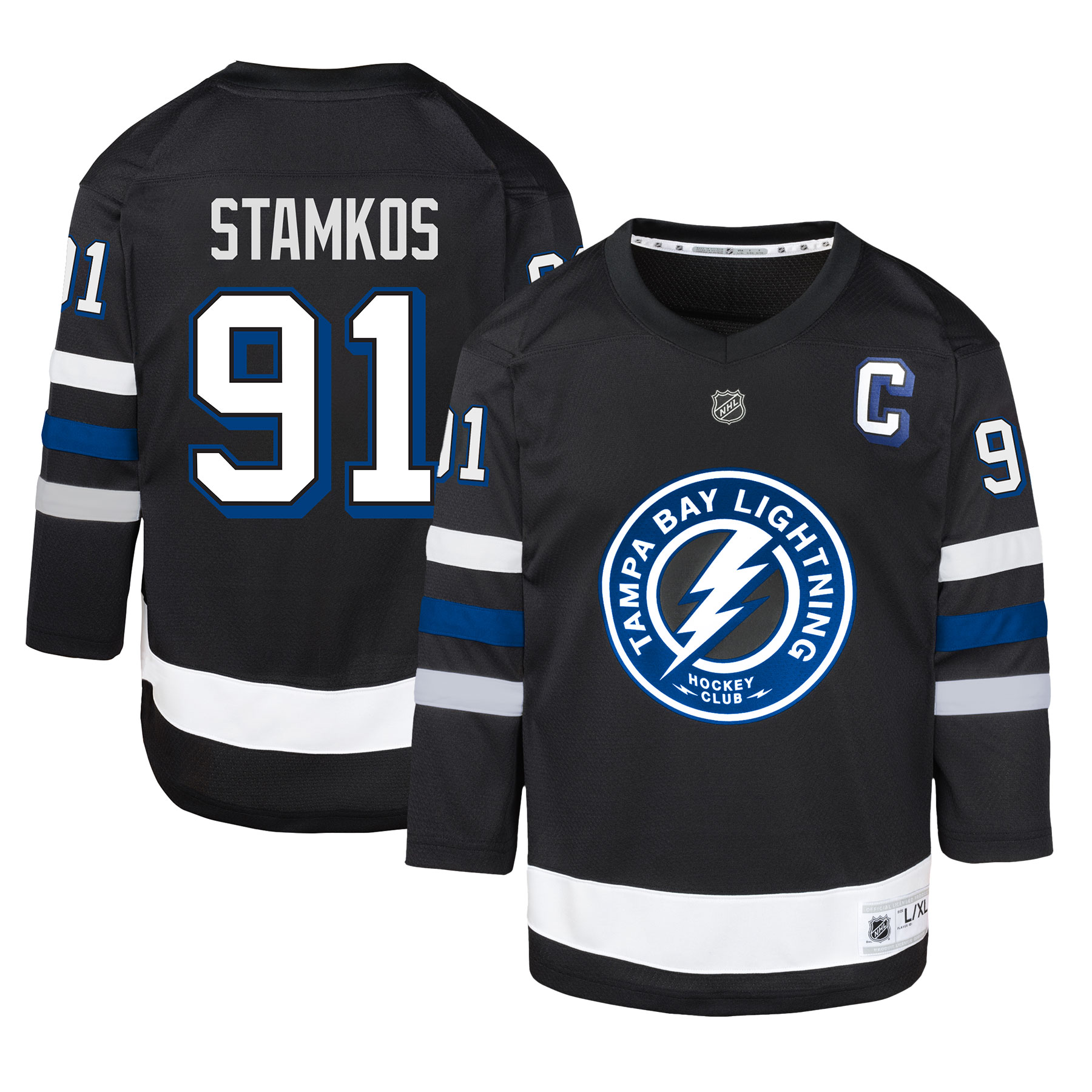 Steven Stamkos Tampa Bay Lightning Youth Alternate Replica Player Jersey – Black