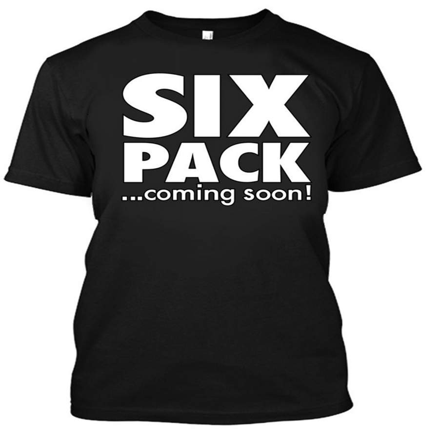 Adult Six Pack Coming Soon Workout Gym T Shirt Men Cotton T-shirt Printed T Shirts