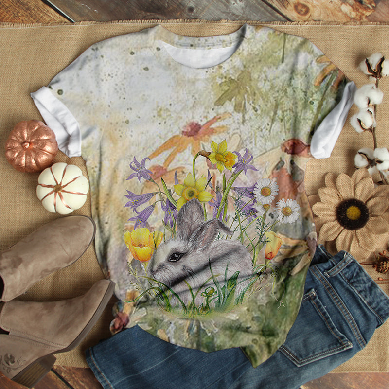 Rabbit Hiding In The Garden T-Shirt