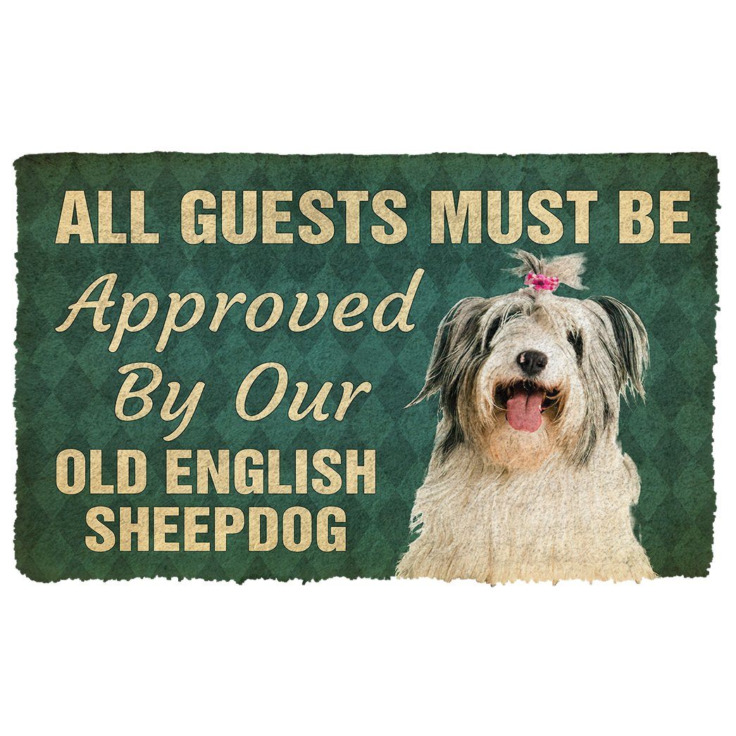 Gearhumans  Gearhuman 3D Must Be Approved By Our Old English Sheepdog Pinscher Custom Doormat