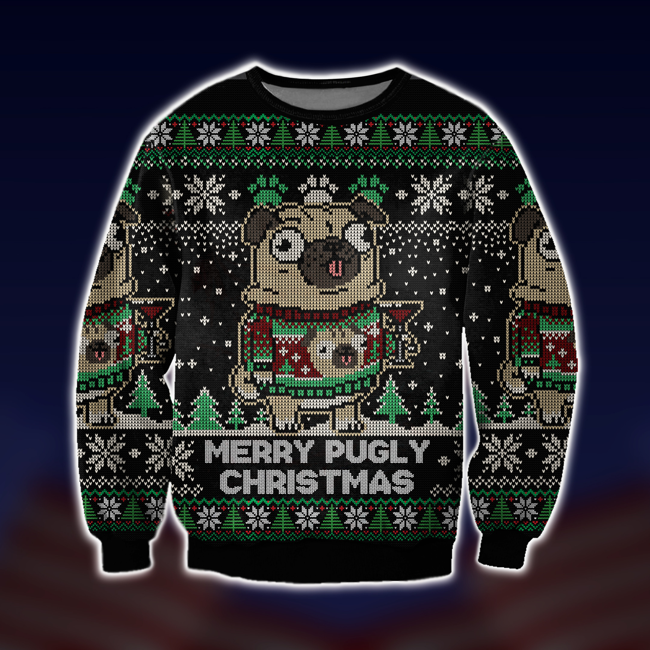 Merry Pugly Christmas Ugly Christmas Sweater