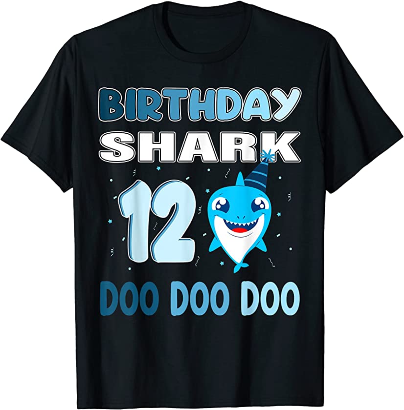 baby shark birthday shirt 12 Birthday party boys 12th B-day T-Shirt