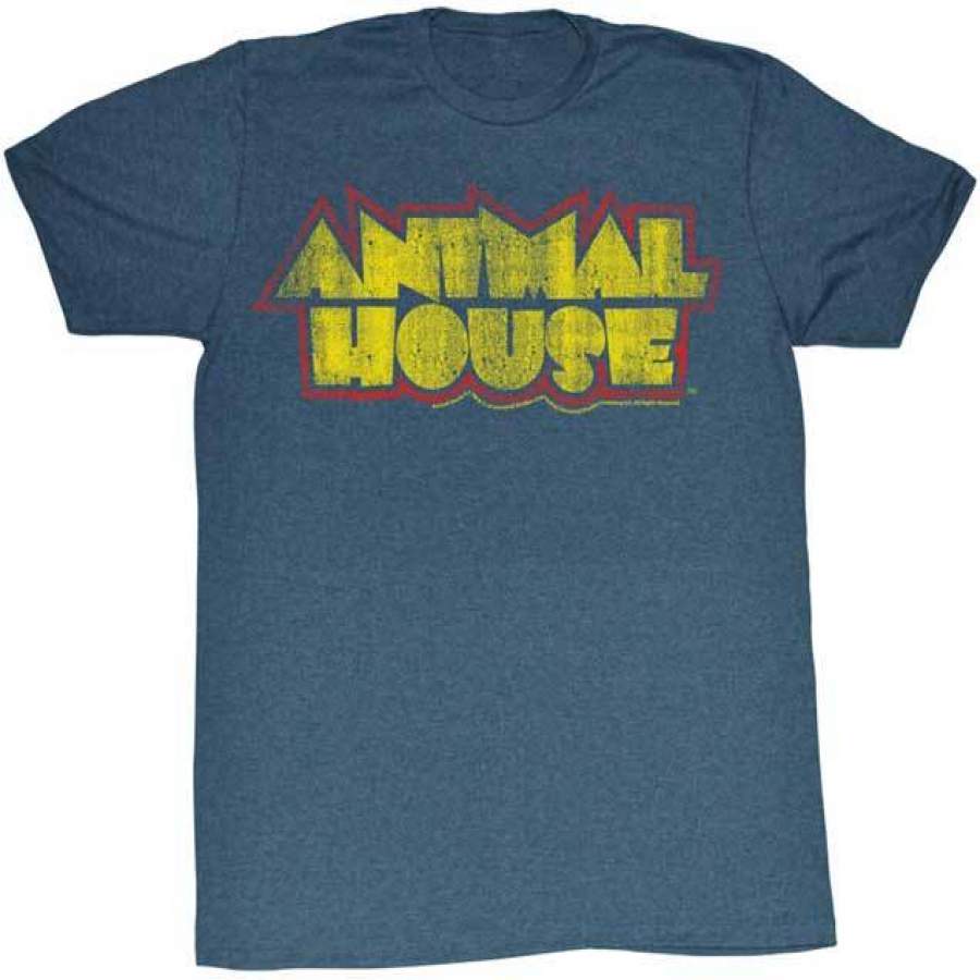 ANIMAL HOUSE-HOUSE FEVER-NAVY HEATHER ADULT S/S T-SHIRT