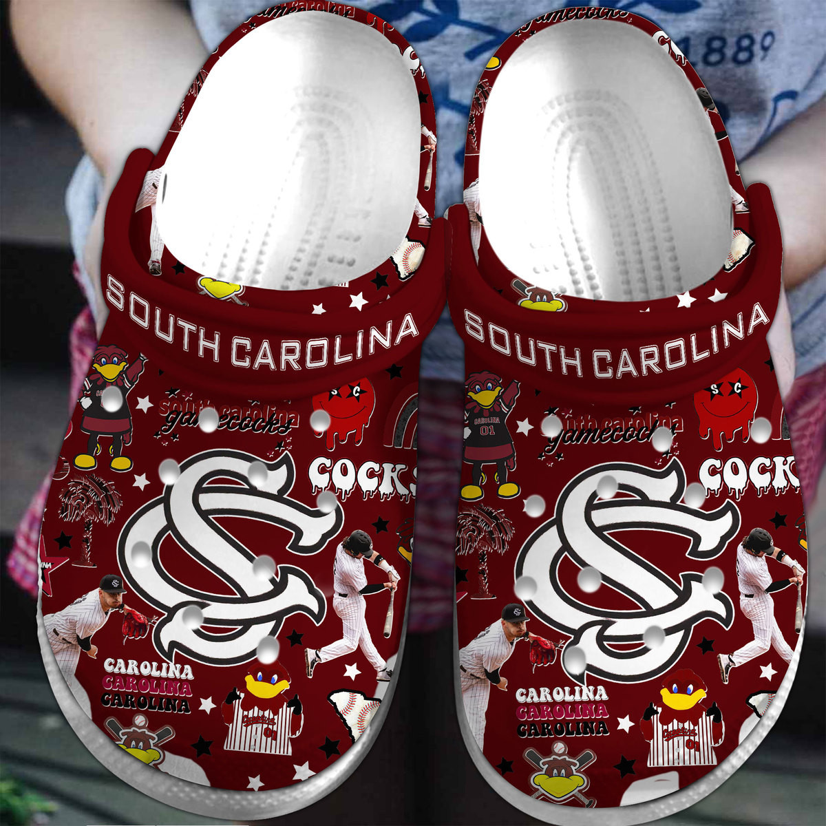 South Carolina Gamecocks NCAA Sport Crocs Crocband Clogs Shoes Comfortable For Men Women and Kids