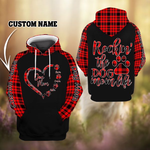 Rockin The Dog Mom Life Custom Hoodie Gift For Dog Lovers Hn