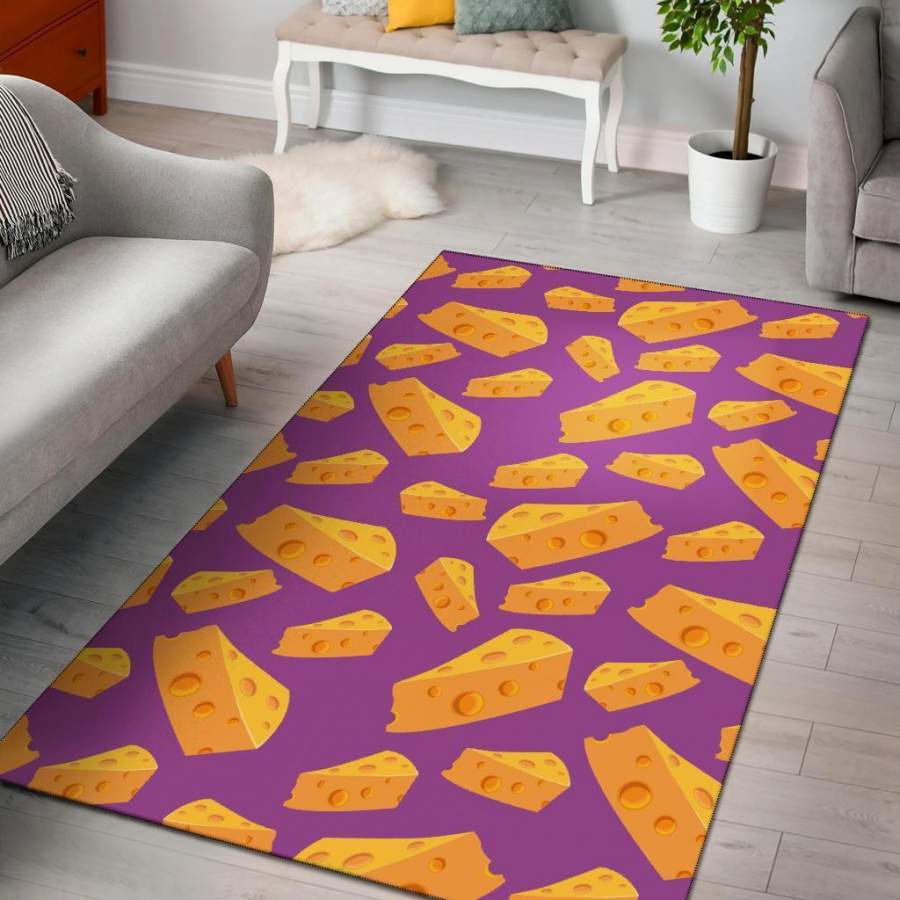 Cheese Pattern Print Area Rug