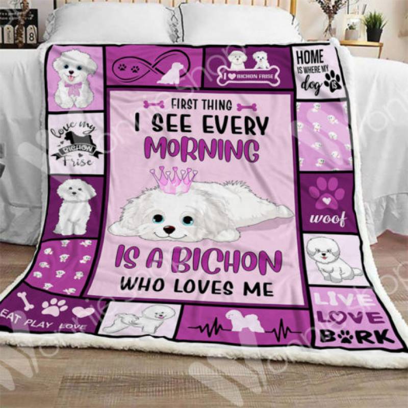 Bichon Frise Dog Sherpa Blanket NOV1101 78O58