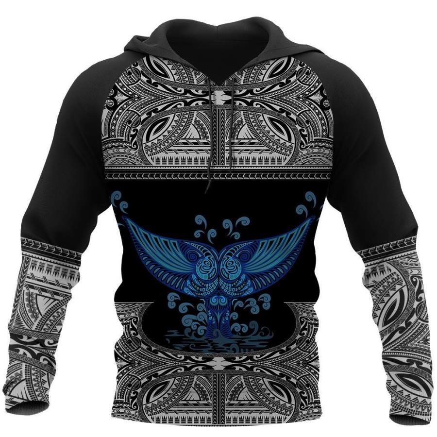 Polynesian Tattoo Hoodie Whale Tail NVD1359