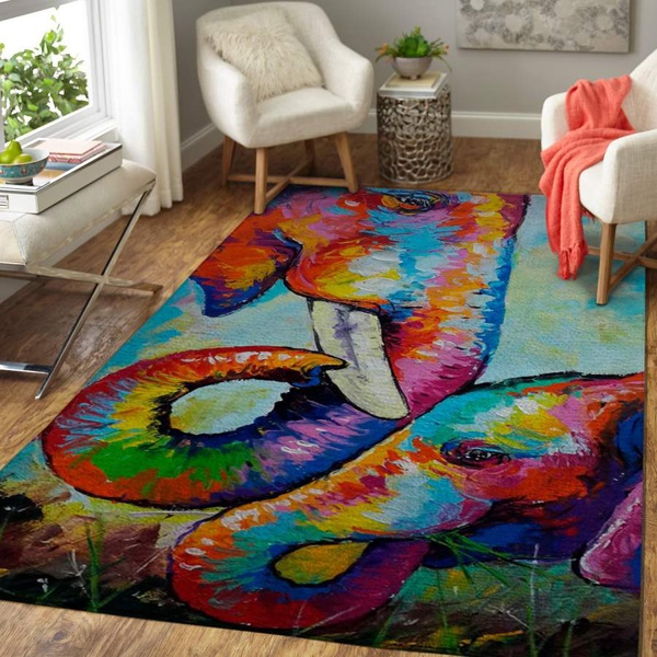 Mama & Baby Elephant Area Rug 1910162 Floor Decor