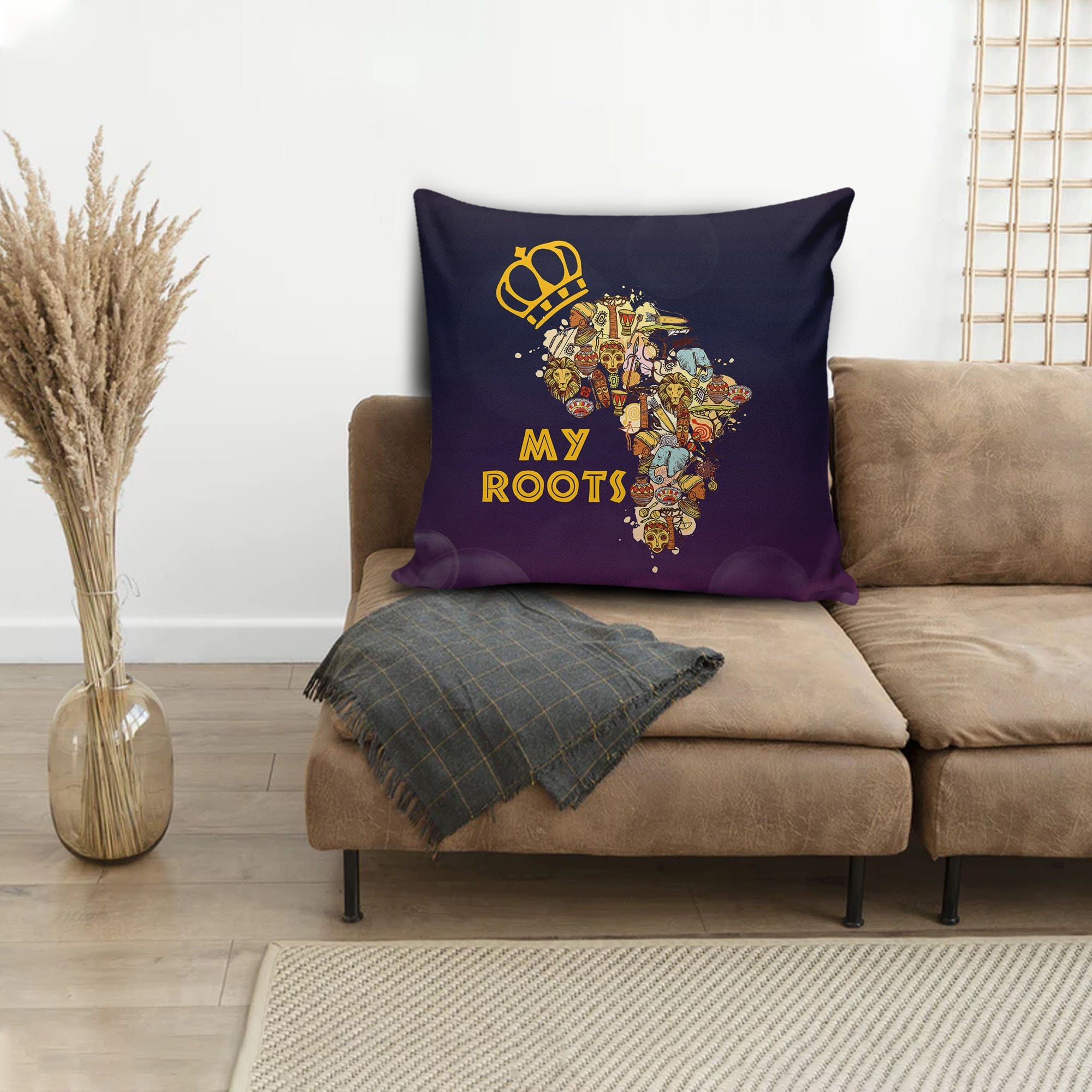 African Throw Pillows My African Roots Square Throw Pillow Afrocentric Decorative Pillows