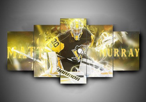 Pittsburgh Penguins Matt Murray Sport 5 Panel Canvas Art Wall Decor