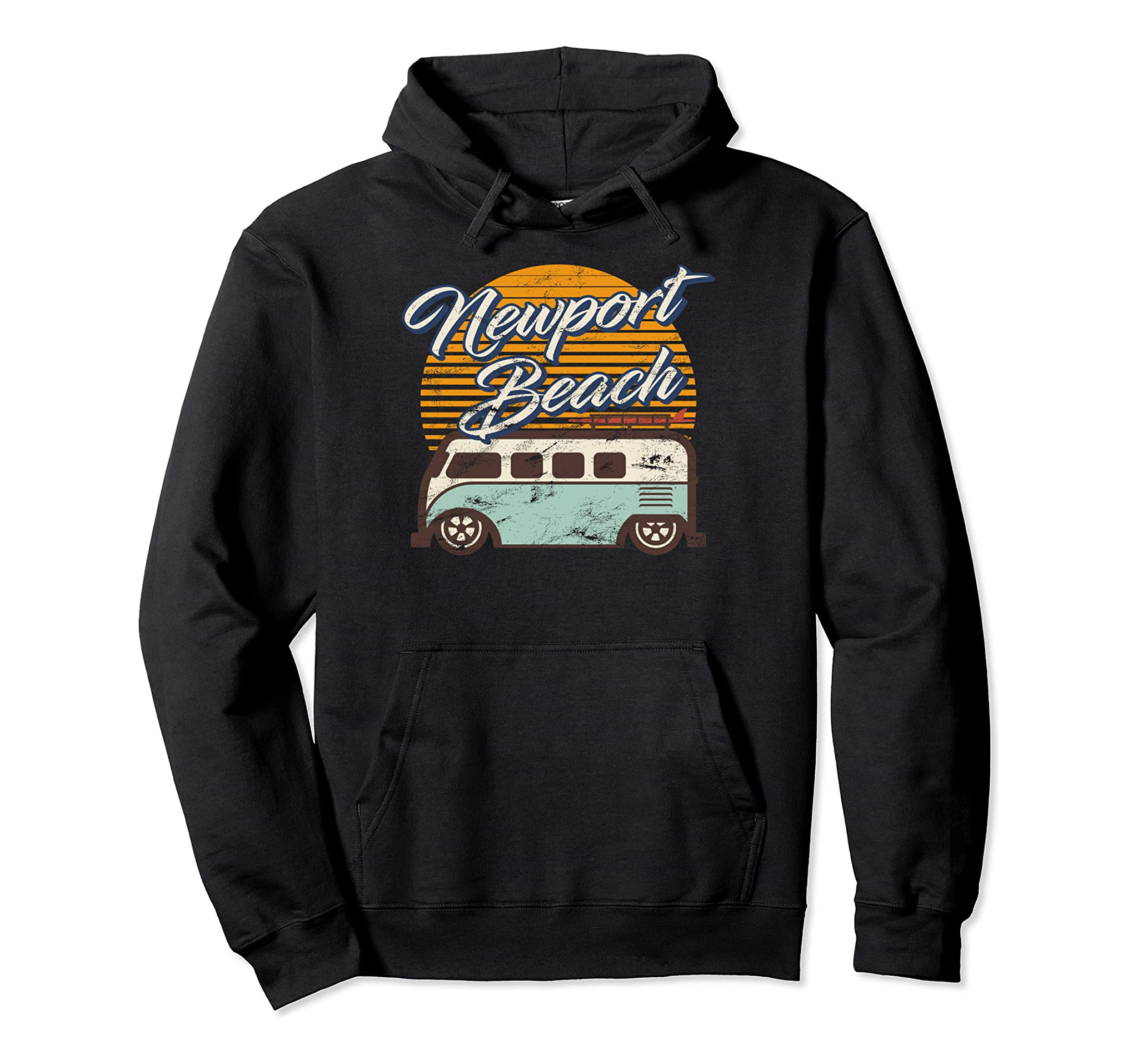 Newport Kombi Bus California Beaches Hoodie