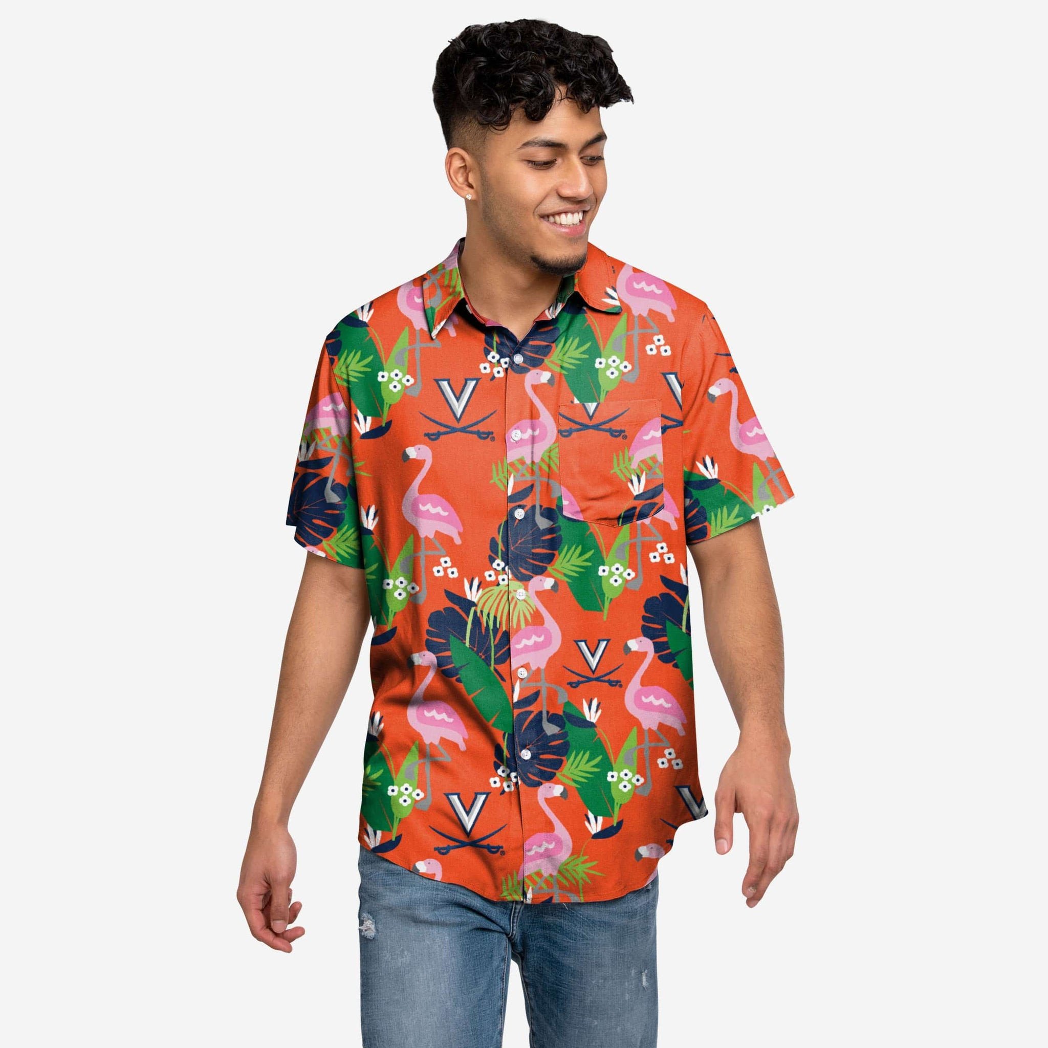 Virginia Cavaliers Floral Button Up Hawaii Shirt Ha95640