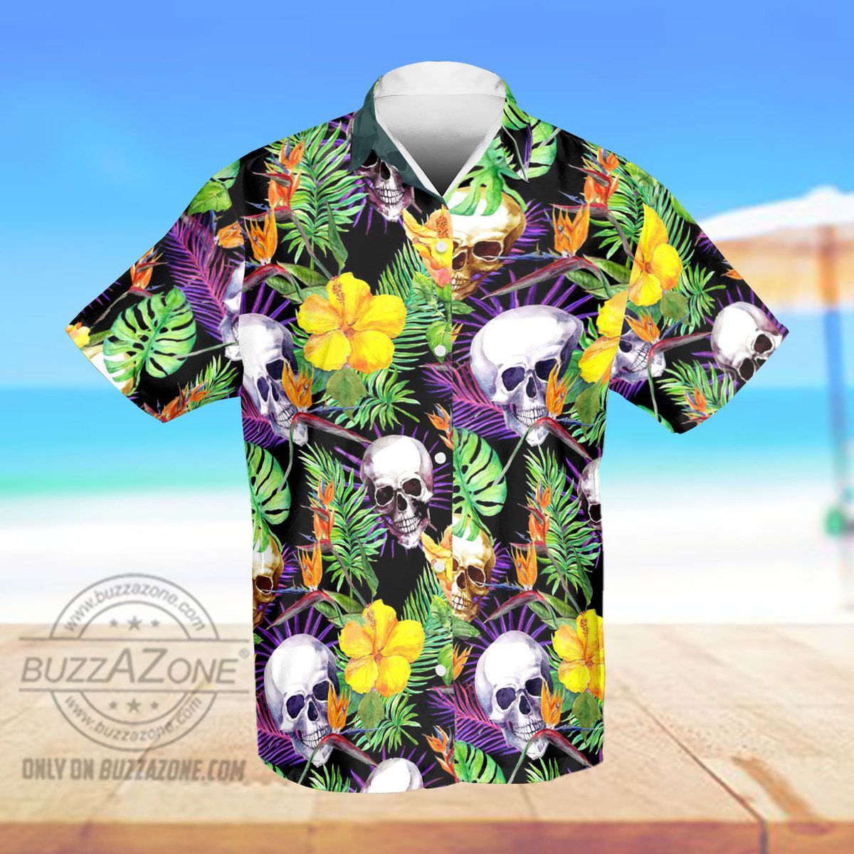 Skull Tropical Pattern Hawaiian Shirt Bt Ha79908